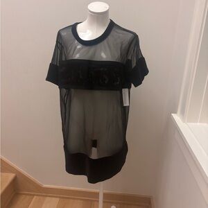 Guess Black Sheer Short Sleeve dress Tee